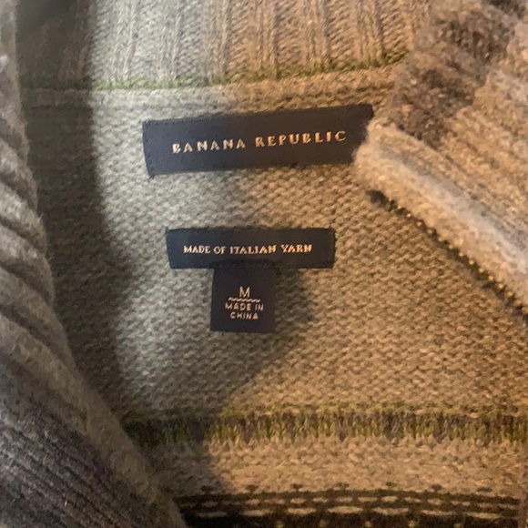 Banana Republic M Italian Yarn Grey zip up sweater - Picture 2 of 5